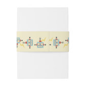 Kinderen Verjaardag Antiek robotpatroon Uitnodigingen Wikkel (Achterkant Voorbeeld)