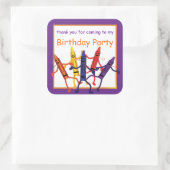 Kinderen Verjaardag Crayon Party Favorieten Grote Vierkante Sticker (Tas)