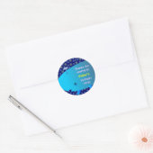 Kinderen Verjaardag Dank je Stickers: Blauwe vinvi Ronde Sticker (Envelop)