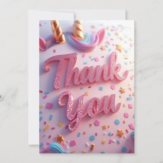 Kinderen Verjaardag Dankkaart | Bijpassende Feest  Bedankkaart (Voorkant)