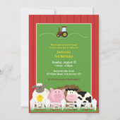 Kinderen Verjaardag Foto Boerderij Flat Invitation Kaart (Achterkant)