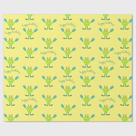 Kinderen Verjaardag Grappig Pickle-ball Cadeaupapier (Vlak)