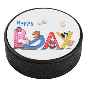 Kinderen Verjaardag Hockey Puck Happy Beer Party