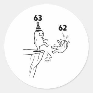 Kinderen Verjaardag Humor 63 Jaar Oud 63ste Feest Ronde Sticker