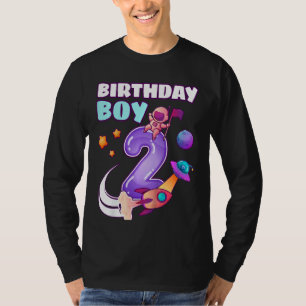 Kinderen Verjaardag Jongen 2 Jaar Oud Ruimte Raket T-shirt