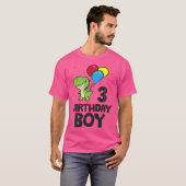 Kinderen Verjaardag Jongen 3e Verjaardag Dinosauru T-shirt (Voorkant volledig)