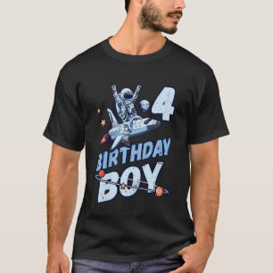 Kinderen Verjaardag Jongen 4 Jaar Oud Astronaut Pl T-shirt