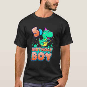 Kinderen Verjaardag Jongen 5 Jaar Oud Dinosaurus M T-shirt