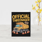 Kinderen Verjaardag Jongen Drie Jaar Oud Threenage Kaart (Gele Bloem)