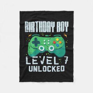 Kinderen Verjaardag Jongen Level 7 Ontgrendeld Gam Fleece Deken
