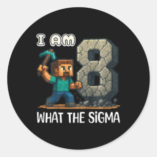 Kinderen Verjaardag Jongens Shirt 8e Verjaardag Si Ronde Sticker