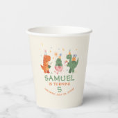 Kinderen Verjaardag Kleurrijke Kinderachtige Dinos Papieren Bekers (Achterkant)