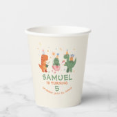 Kinderen Verjaardag Kleurrijke Kinderachtige Dinos Papieren Bekers (Voorkant)