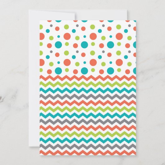 Kinderen Verjaardag Kleurrijke Polka Dot ZigZag Kaart (Achterkant)