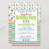 Kinderen Verjaardag Kleurrijke Polka Dot ZigZag Kaart (Voorkant / Achterkant)