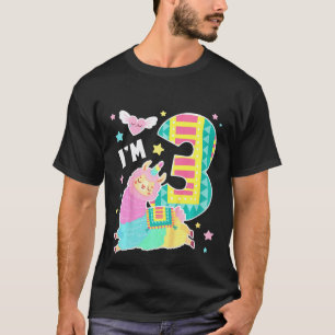Kinderen Verjaardag Lama Ik ben 3 Jaar Oud Meisje T-shirt