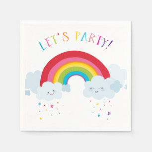 KINDEREN VERJAARDAG LET'S PARTY heldere kleuren re Servet