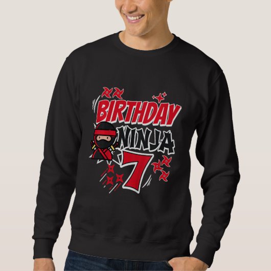 Kinderen Verjaardag Ninja 7e B'Day Boy Karate 7e j Trui (Voorkant)