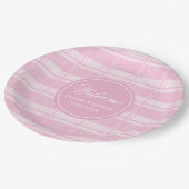 Kinderen Verjaardag Papieren Borden Roze Plaid Cus Papieren Bordje (Gekanteld)