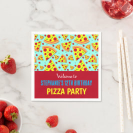 Kinderen Verjaardag Pepperoni Pizza Patroon Party Servet