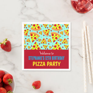 Kinderen Verjaardag Pepperoni Pizza Patroon Party Servet