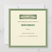 Kinderen Verjaardag Safari Plat Bedankkaart (Achterkant)