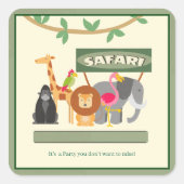 Kinderen Verjaardag Safari Square Sticker (Voorkant)