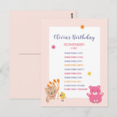 Kinderen Verjaardag Scavenger Hunt Spel Briefkaart (Voorkant / Achterkant)