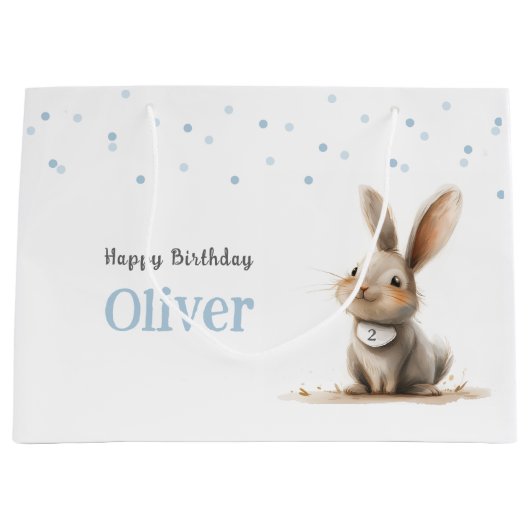 Kinderen Verjaardag Schattige Bunny Groot Cadeauzakje (Voorkant)