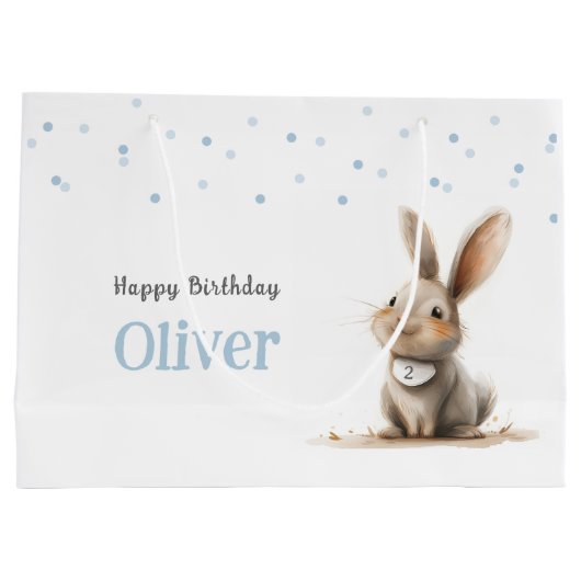 Kinderen Verjaardag Schattige Bunny Groot Cadeauzakje (Achterkant)