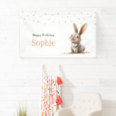 Kinderen Verjaardag Schattige Bunny Happy Birthday Spandoek (Insitu)