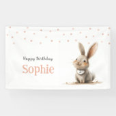 Kinderen Verjaardag Schattige Bunny Happy Birthday Spandoek (Horizontaal)