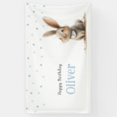 Kinderen Verjaardag Schattige Bunny Happy Birthday Spandoek (Verticaal)