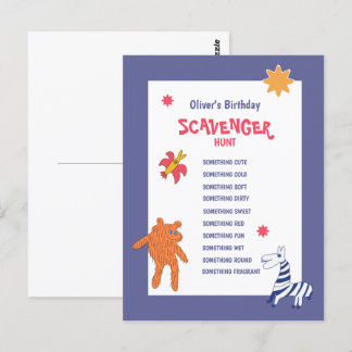 Kinderen Verjaardag Schatzoekersspel Briefkaart