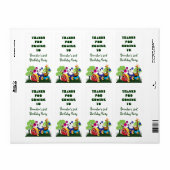 Kinderen verjaardag stickers: Leuke rups trein Etiket (Full Sheet)