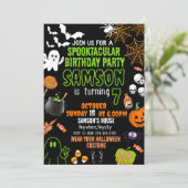 Kinderen Verjaardag Uitnodiging, Halloween Verjaar (Staand voorkant)