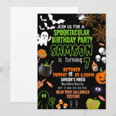 Kinderen Verjaardag Uitnodiging, Halloween Verjaar (Voorkant / Achterkant)