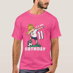 Kinderen verjaardag voetbal 11 jaar oud voetbal da t-shirt