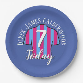 Kinderen Verjaardag Voetbal Shirt Ontwerp om te Pe Papieren Bordje