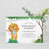 Kinderen Verjaardag Voor Leeuw Thema Verjaardag Vi Kaart (Staand voorkant)