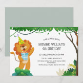 Kinderen Verjaardag Voor Leeuw Thema Verjaardag Vi Kaart (Voorkant / Achterkant)