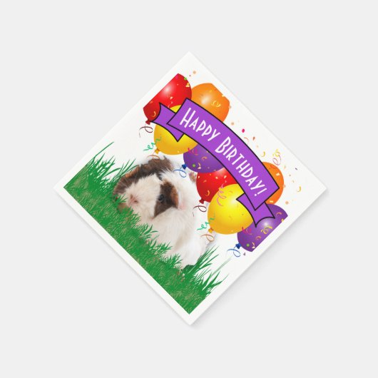 Kinderen Verjaardag Witte Guinee Varken Party Ball Servet (Hoek)