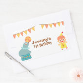 Kinderen Verjaardagsfeest - Circus Clown en Zee Li Rechthoekige Sticker (Envelop)
