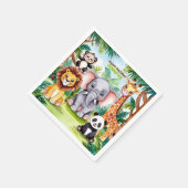 Kinderen Verjaardagsfeest Leuke Dieren Safari Oerw Servet (Hoek)