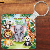 Kinderen Verjaardagsfeest Leuke Dieren Safari Oerw Sleutelhanger (Achterkant)