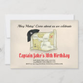 Kinderen Verjaardagsfeest Pirate Cool Sjabloon Kaart (Voorkant)