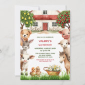 Kinderen Verjaardagsfeestje Boerderijdieren voor M Kaart (Voorkant)