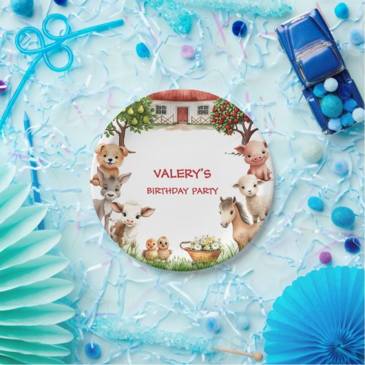 Kinderen Verjaardagsfeestje Boerderijdieren voor M Papieren Bordje (Feest)