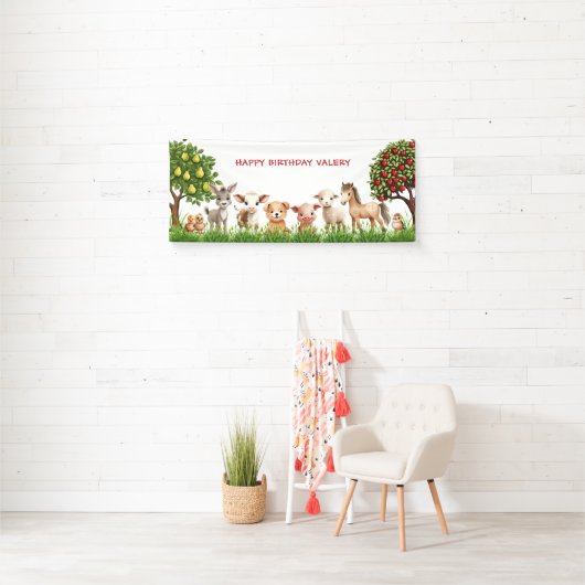 Kinderen Verjaardagsfeestje Boerderijdieren voor M Spandoek (Insitu)