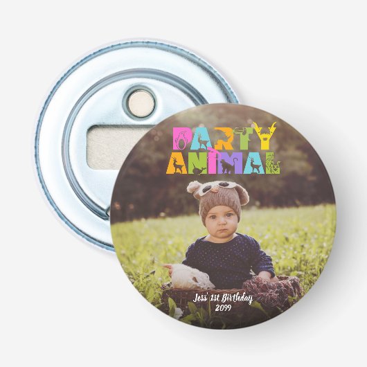 Kinderen Verjaardagsfeestje Favor voor Volwassenen Button Flesopener (Voorkant)